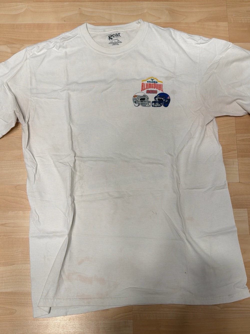 Gear For Sports White Crew Neck Tee with Small Neck Print